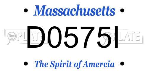 D0575I Massachusetts License Plate