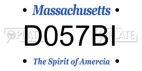 D057BI Massachusetts License Plate