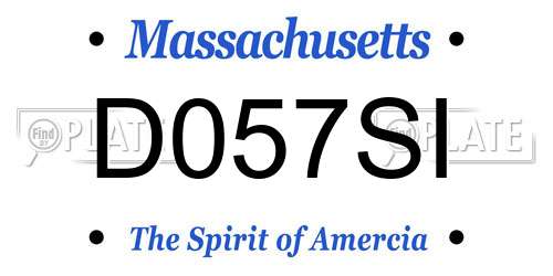 D057SI Massachusetts License Plate