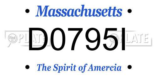 D0795I Massachusetts License Plate