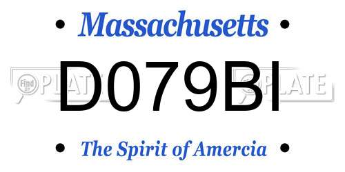 D079BI Massachusetts License Plate