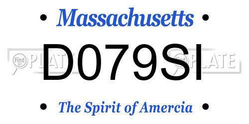 D079SI Massachusetts License Plate