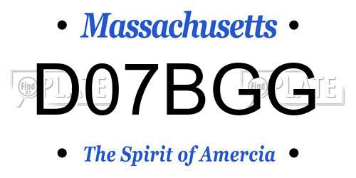 D07BGG Massachusetts License Plate