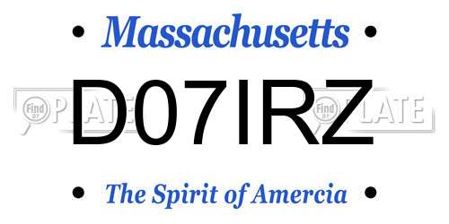 D07IRZ Massachusetts License Plate