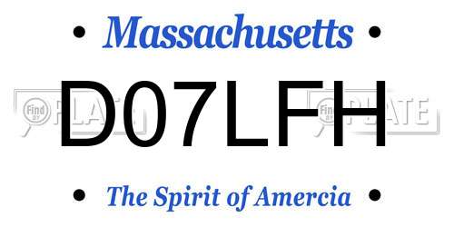 D07LFH Massachusetts License Plate