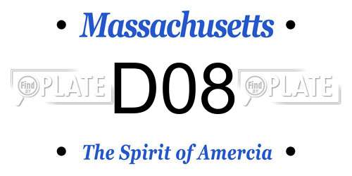 D08 Massachusetts License Plate