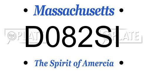 D082SI Massachusetts License Plate