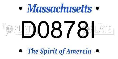D0878I Massachusetts License Plate