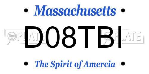 D08TBI Massachusetts License Plate
