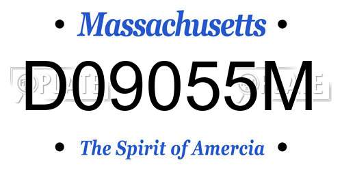 D09055M Massachusetts License Plate