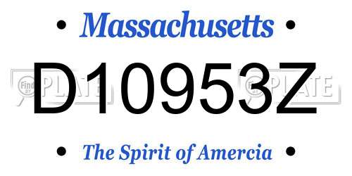 D10953Z Massachusetts License Plate