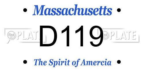 D119 Massachusetts License Plate