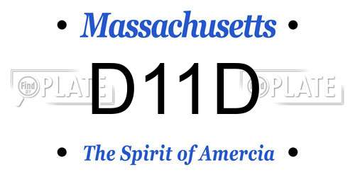 D11D Massachusetts License Plate