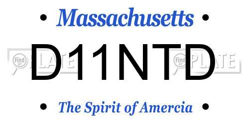 D11NTD Massachusetts License Plate