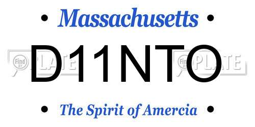 D11NTO Massachusetts License Plate