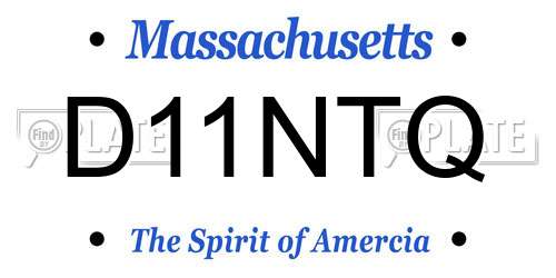 D11NTQ Massachusetts License Plate