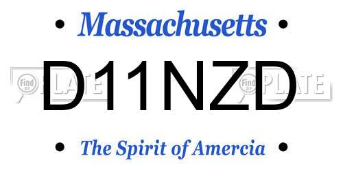 D11NZD Massachusetts License Plate