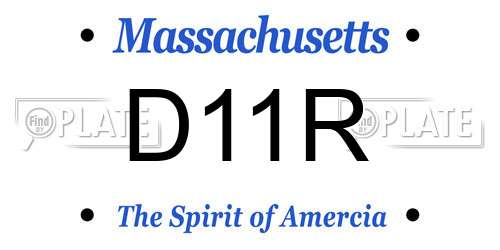 D11R Massachusetts License Plate