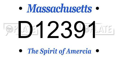 D12391 Massachusetts License Plate