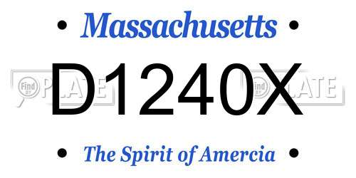D1240X Massachusetts License Plate