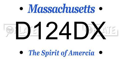 D124DX Massachusetts License Plate