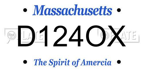 D124OX Massachusetts License Plate