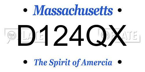 D124QX Massachusetts License Plate