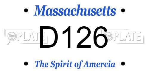 D126 Massachusetts License Plate