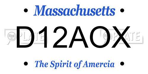 D12AOX Massachusetts License Plate