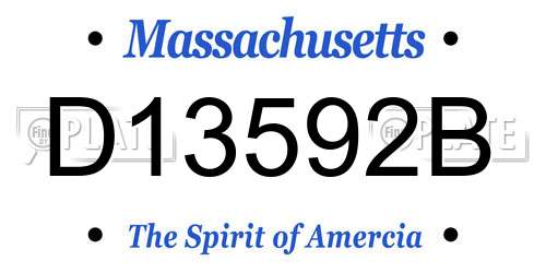 D13592B Massachusetts License Plate