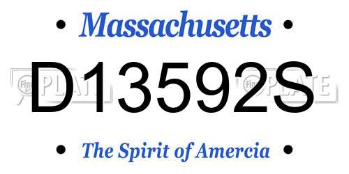 D13592S Massachusetts License Plate