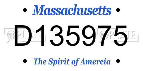 D135975 Massachusetts License Plate