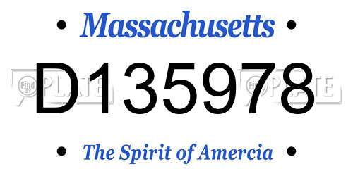 D135978 Massachusetts License Plate
