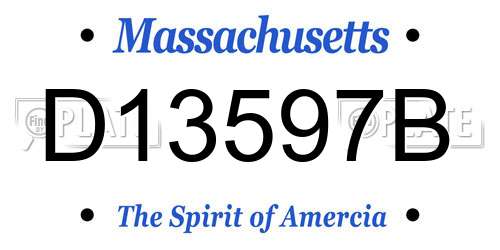 D13597B Massachusetts License Plate