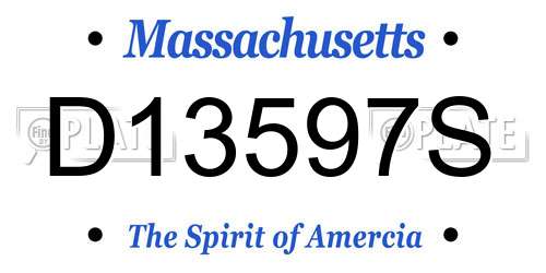 D13597S Massachusetts License Plate