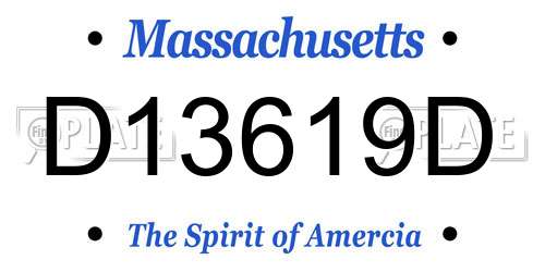 D13619D Massachusetts License Plate