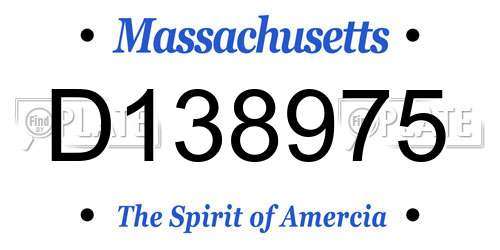 D138975 Massachusetts License Plate