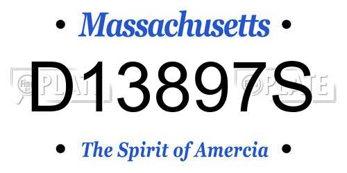 D13897S Massachusetts License Plate