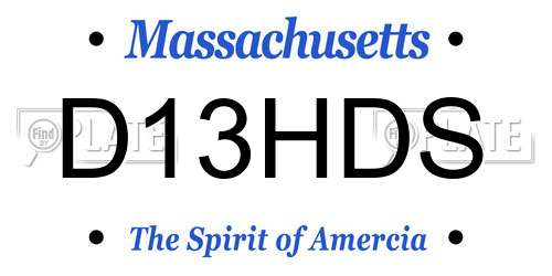 D13HDS Massachusetts License Plate