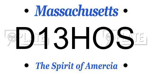 D13HOS Massachusetts License Plate