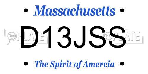 D13JSS Massachusetts License Plate