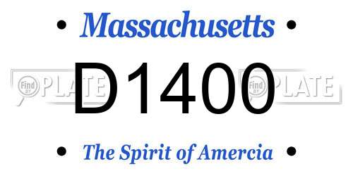 D1400 Massachusetts License Plate