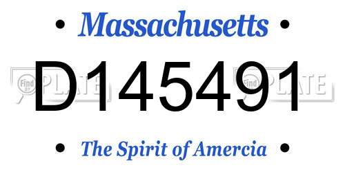 D145491 Massachusetts License Plate