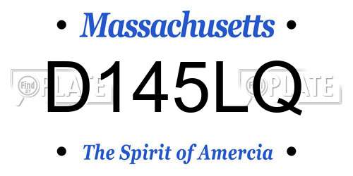 D145LQ Massachusetts License Plate