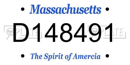 D148491 Massachusetts License Plate