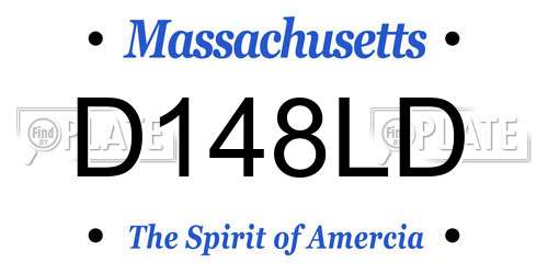 D148LD Massachusetts License Plate