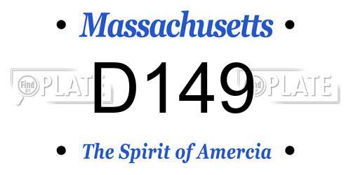 D149 Massachusetts License Plate