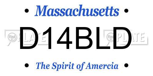 D14BLD Massachusetts License Plate
