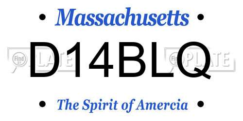 D14BLQ Massachusetts License Plate