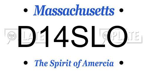 D14SLO Massachusetts License Plate